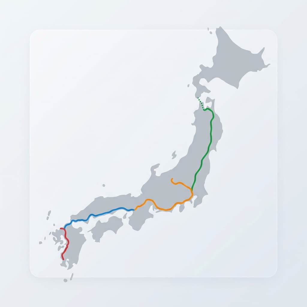 日本全国の新幹線とJR各社の担当エリア図解